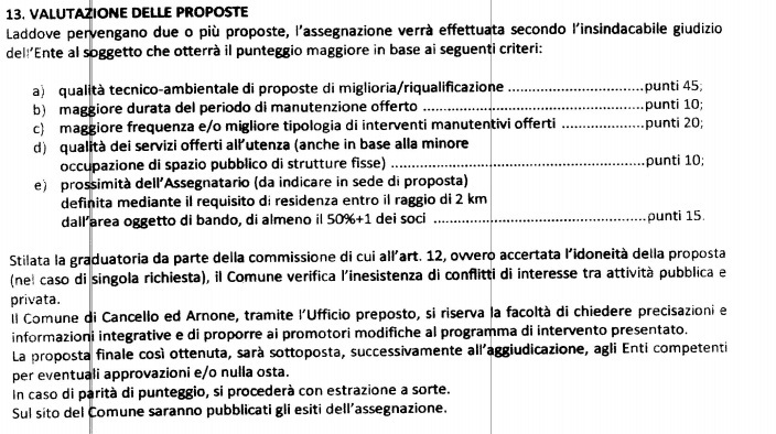 Griglia valutazione bando oasi carricchiano